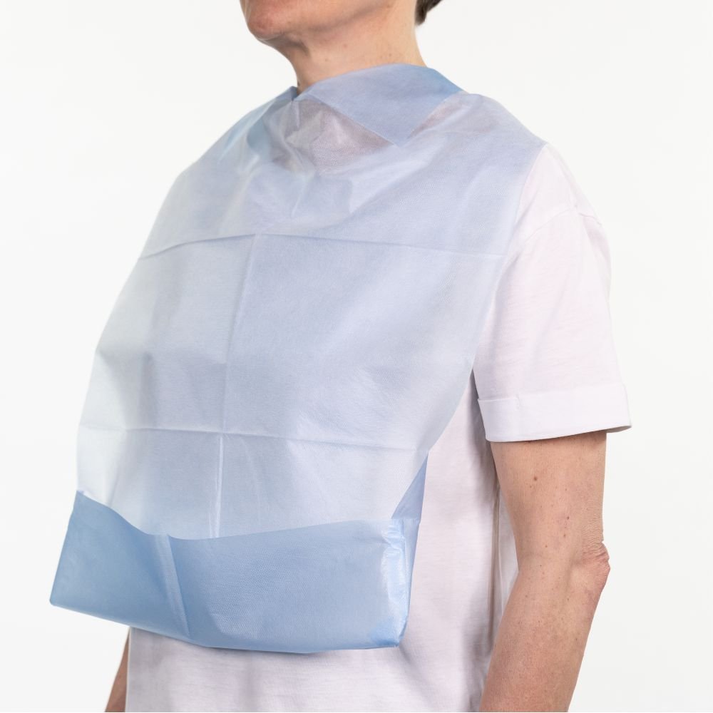 Bavoirs jetables avec poche de recueil